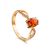 Amber Ring In Gold With Champagne Crystals The Raphael, Ring Size: 4 / 15, image 
