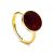 Gold-Plated Ring With Cherry Amber The Monaco, Ring Size: 5 / 15.5, image 