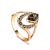 Amber Ring With Green Crystals In Gold The Raphael, Ring Size: 4 / 15, image 