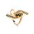 Amber Ring In Gold With Crystals The Raphael, Ring Size: 4 / 15, image 