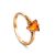 Golden Ring With Triangle Cut Amber The Horizon, Ring Size: 4 / 15, image 