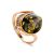 Golden Amber Ring With Green Crystals The Raphael, Ring Size: 4 / 15, image 