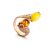 Multicolour Amber Ring With Two Stones In Gold-Plated Silver The Casablanca, Ring Size: 5.5 / 16, image 