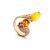 Multicolour Amber Ring With Two Stones In Gold-Plated Silver The Casablanca, Ring Size: 8.5 / 18.5, image 