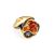Adjustable Amber Ring In Gold-Plated Silver The Turandot, Ring Size: Adjustable, image 