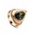 Golden Amber Ring With Green Crystals The Raphael, Ring Size: 4 / 15, image 