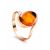 Сlassic Gold-Plated Cocktail Ring With Cognac Amber The Suite, Ring Size: 5.5 / 16, image 