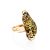 Handcrafted Golden Ring With Green Amber Stone The Rialto, Ring Size: Adjustable, image 