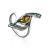 Sterling Silver Amber Ring With Green Crystals The Raphael, Ring Size: 4 / 15, image 