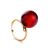 Adjustable Golden Ring With Amber The Paris, Ring Size: 5 / 15.5, image 