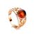 Gold-Plated Ring With Cognac Amber The Scheherazade, Ring Size: 5.5 / 16, image 