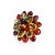Adjustable Amber Ring The Chrysanthemum, Ring Size: Adjustable, image 