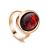 Adjustable Amber Ring In Gold Plated Silver The Goji, Ring Size: Adjustable, image 