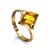 Gold-Plated Ring With Lemon Amber The Colombina, Ring Size: 5 / 15.5, image 