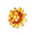Adjustable Amber Ring The Chrysanthemum, Ring Size: Adjustable, image 