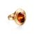 Adjustable Cognac Amber Ring In Gold-Plated Silver The Ellas, Ring Size: Adjustable, image 