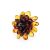 Adjustable Amber Ring The Chrysanthemum, Ring Size: Adjustable, image 