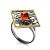 Gold-Plated Ring With Cognac Amber The Arabesque, Ring Size: 5 / 15.5, image 
