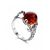 Эффектное кольцо из серебра и янтаря «Скорпион» 19, Ring Size: 6.5 / 17, image 