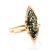 Green Amber Ring In Gold The Ballade, Ring Size: 4 / 15, image 