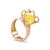 Lemon Amber Ring In Gold-Plated Silver The Geneva, Ring Size: 5 / 15.5, image 