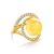 Bold Gold-Plated Cocktail Ring With Honey Amber And Crystals The Venus, Ring Size: 5.5 / 16, image 