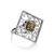 Cocktail Silver Ring With Green Amber The Arabesque, Ring Size: 4 / 15, image 