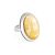 Bold Amber Cocktail Ring In Sterling Silver The Glow, Ring Size: Adjustable, image 