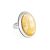 Bold Amber Cocktail Ring In Sterling Silver The Glow, Ring Size: Adjustable, image 