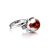 Designer Silver Ring With Cherry Amber The League, Ring Size: Adjustable, image 
