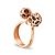 Dangle Gold-Plated Ring With Cherry Amber The Geneva, Ring Size: 5 / 15.5, image 