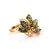 Amber Ring With Crystals In Gold The Lotus, Ring Size: 4 / 15, image 