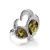 Green Dazzling Amber Ring In Sterling Silver The Eagles Collection, Ring Size: 4 / 15, image 