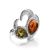 Multicolor Dazzling  Amber Ring In Sterling Silver The Eagles, Ring Size: 9.5 / 19.5, image 