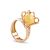 Gold-Plated Ring With Round Cut Honey Amber The Geneva, Ring Size: 5 / 15.5, image 
