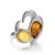 Multicolor Bold Amber Ring In Sterling Silver The Eagles, Ring Size: 4 / 15, image 