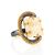 Adjustable Gold-Plated Ring With Square Cut Mammoth Tusk The Era, Ring Size: Adjustable, image 