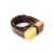 Multicolor Handcrafted Wooden Ring With Bright Honey Amber The Indonesia, Ring Size: 5.5 / 16, image 