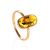 Amber Ring With Inclusions In Gold The Clio, Ring Size: 6.5 / 17, image 