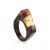Handcrafted Wenge Wood Ring With Butterscotch Amber The Indonesia, Ring Size: 6.5 / 17, image 