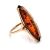 Gold-Plated Silver Ring With Cognac Amber The Barcelona​, Ring Size: 5.5 / 16, image 