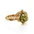 Golden Ring With Green Amber The Swan, Ring Size: 4 / 15, image 