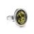 Adjustable Amber Ring In Sterling Silver The Goji, Ring Size: Adjustable, image 