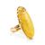 Elongated Amber Ring In Gold, Ring Size: Adjustable, image 