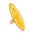 Bold Amber Ring In Gold, Ring Size: Adjustable, image 