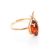 Refined Amber Ring In Gold-Plated Silver The Tulip, Ring Size: 5.5 / 16, image 