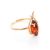 Refined Amber Ring In Gold-Plated Silver The Tulip, Ring Size: 8 / 18, image 