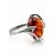 Sterling Silver Ring With Cognac Amber The Palermo, Ring Size: 4 / 15, image 