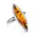 Sterling Silver Earrings Cognac Amber The Grace, Ring Size: 5 / 15.5, image 
