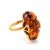 Gold-Plated Ring With Cognac Amber The Rendezvous, Ring Size: 5 / 15.5, image 